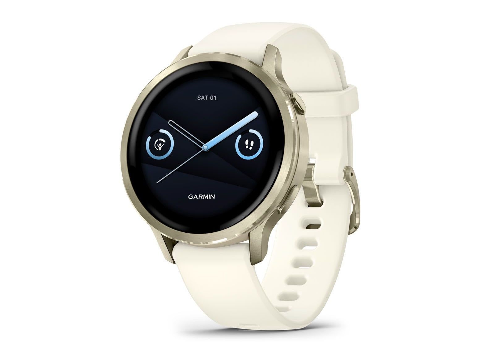 Garmin - Venu 4 - 41 mm, Lunar Gold with Bone Band Smart Watches - Gold