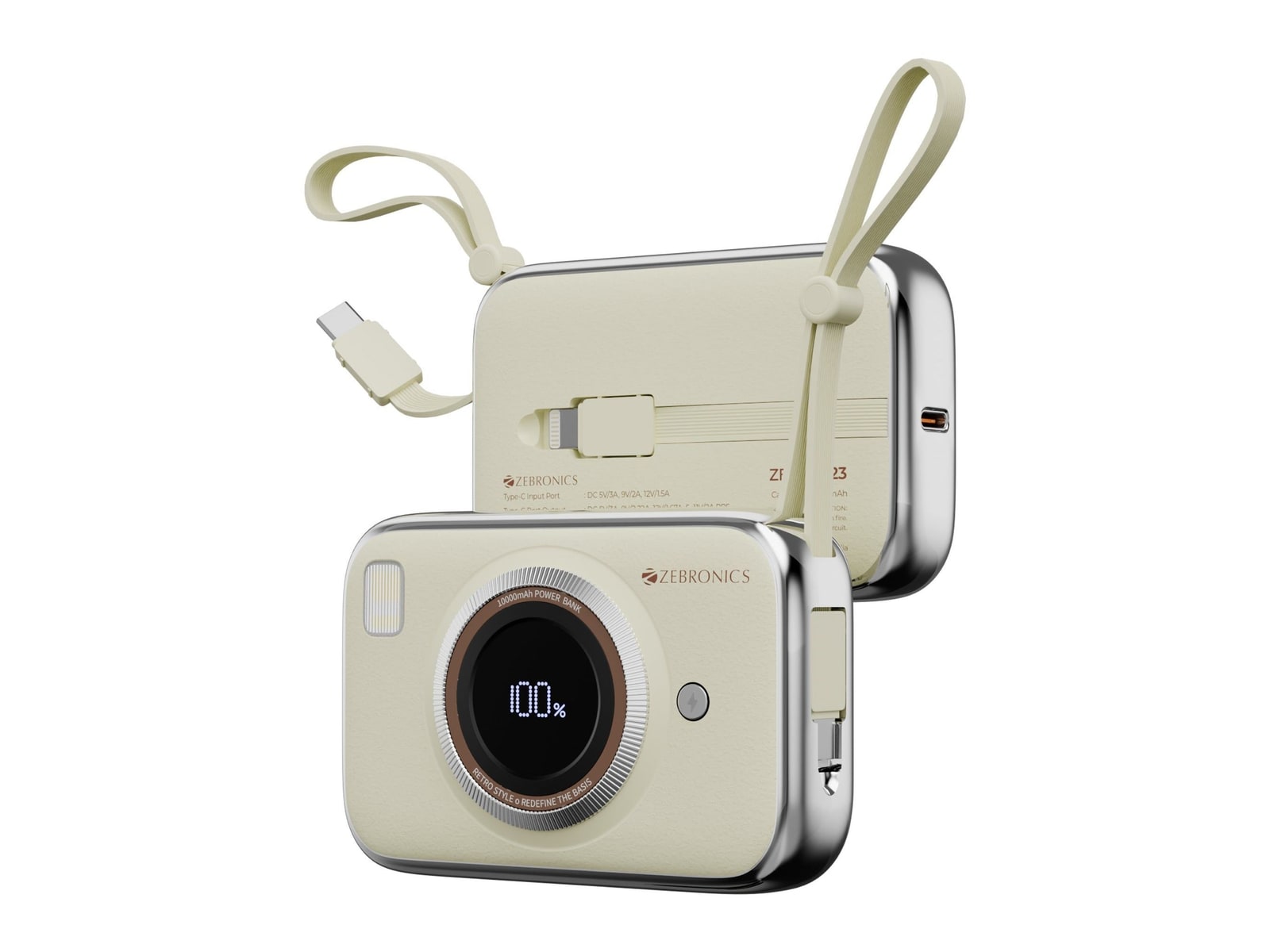 Zebronics - Zeb EnergiTank 10R5 Beige Power Banks