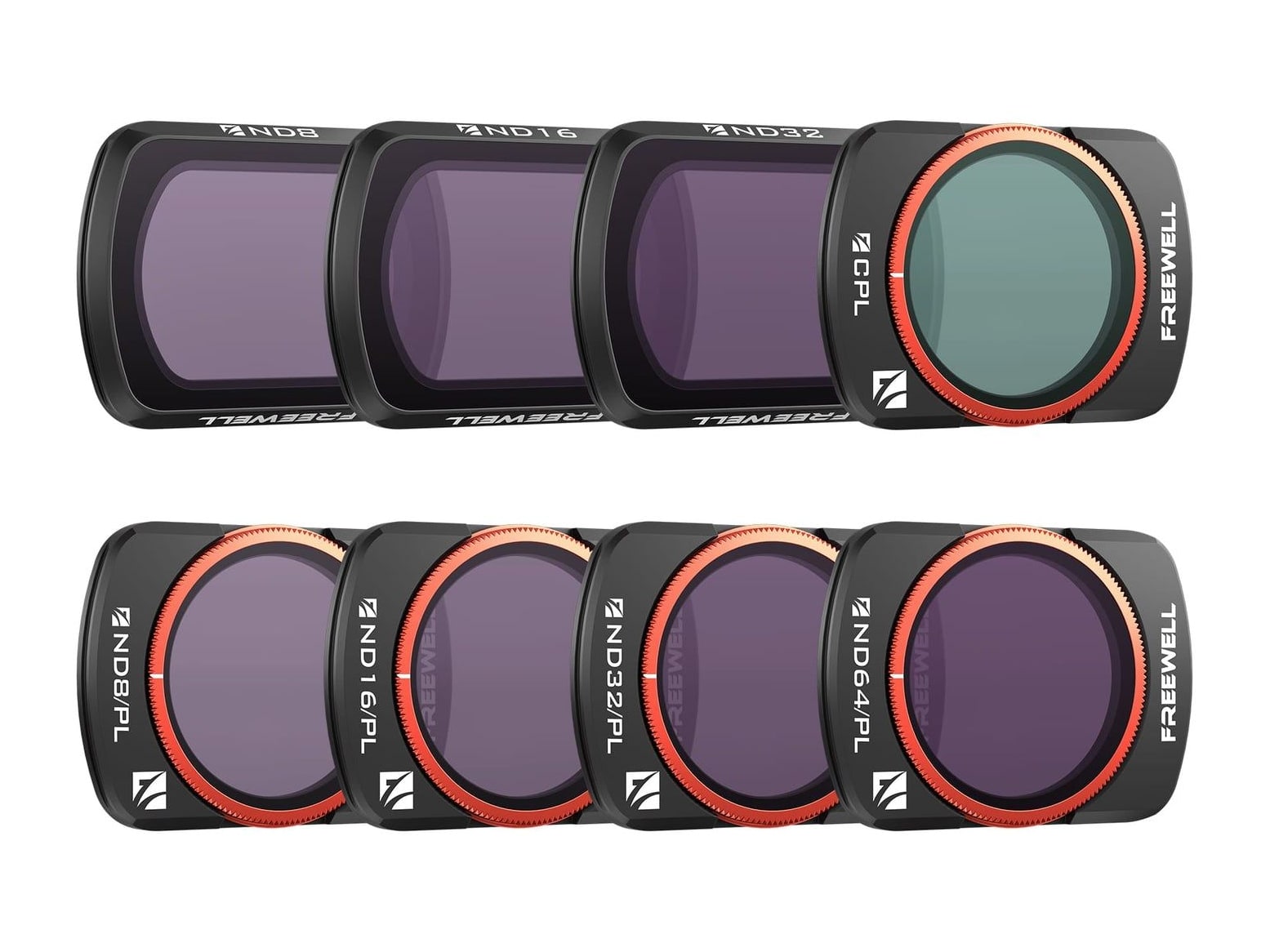 Freewell - DJI Osmo Pocket 4/3/Xtra Muse Filters All Day 8Pack Camera Accessories