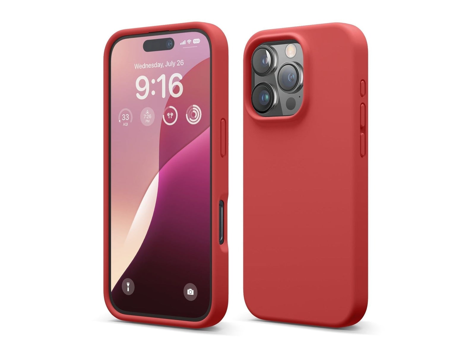 elago - Premium Silicone Case - iPhone 16 Pro - Red