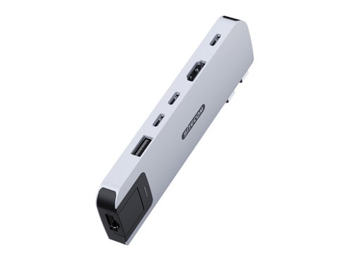 Sitecom - AC-2004 6-in-2 MacBook Air Multiport USB Hubs - Silver