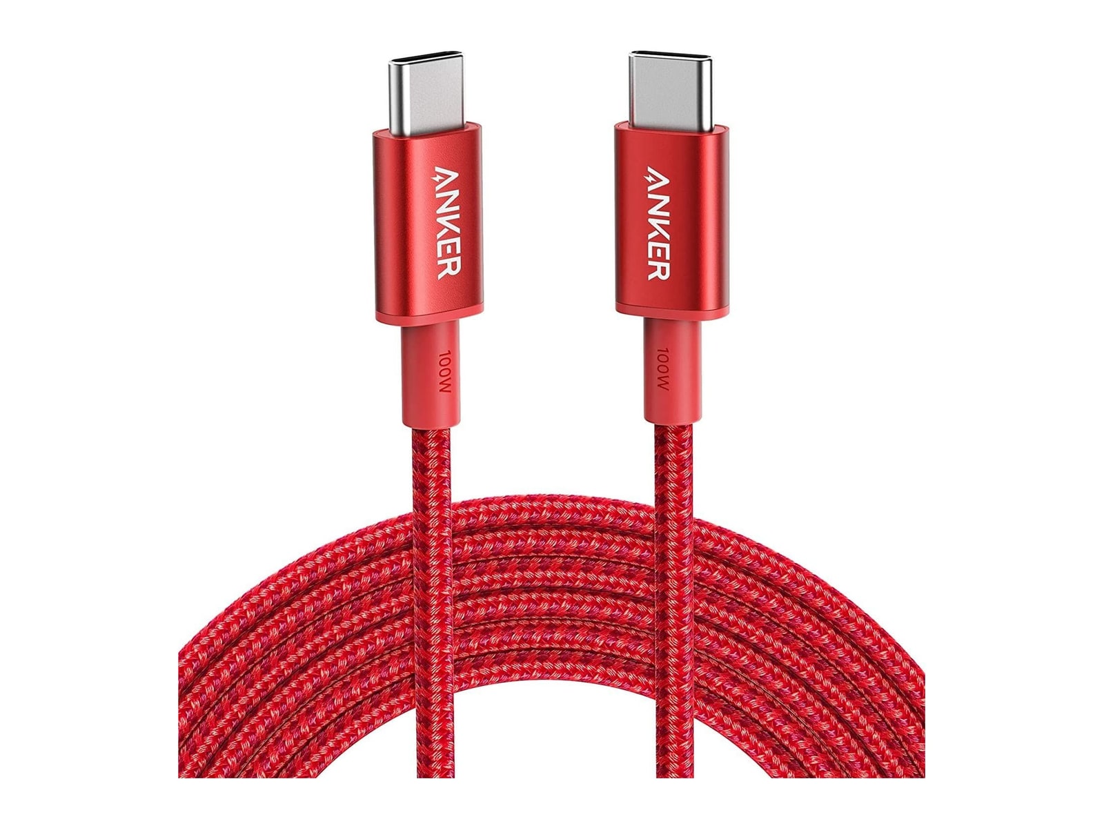Anker - Nylon USB-C to USB-C 100W Cable (3 Meters) Red Charging Cables
