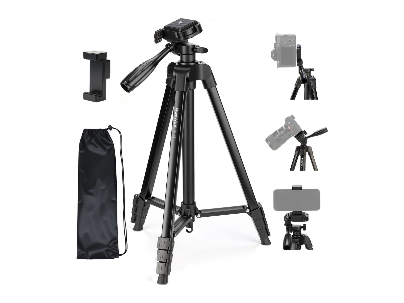 Neewer - TP53 57.5" Metal Travel Tripod Camera Accessories