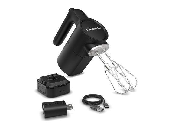 KitchenAid - Go Cordless Hand Mixer KHMR762 Black Matte Blenders & Mixers