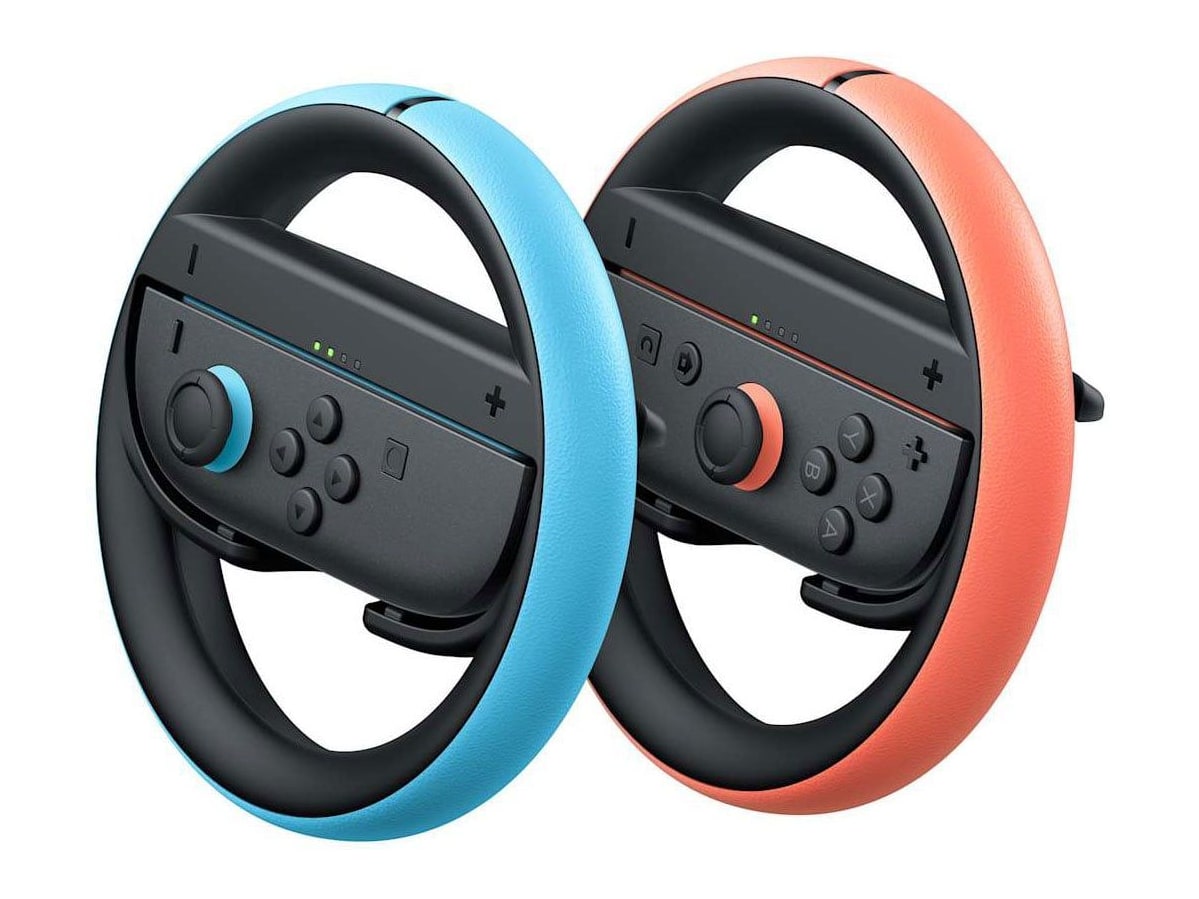 Nintendo - Wheel for Joy-Con 2 in Light Blue/Light Red (Pair) - Blue