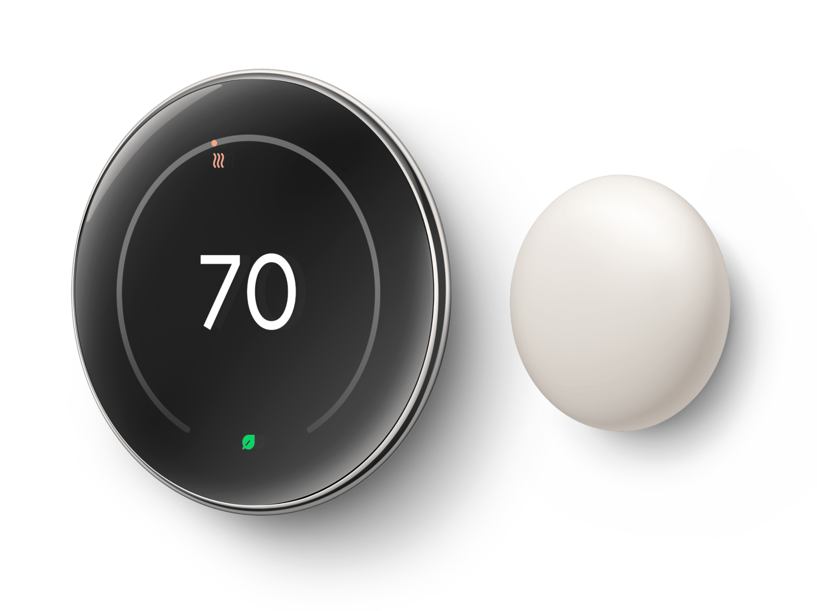 Google - Nest 4th Gen Learning Thermostat with 2nd Gen Sensor Smart Thermostats - Polished Silver