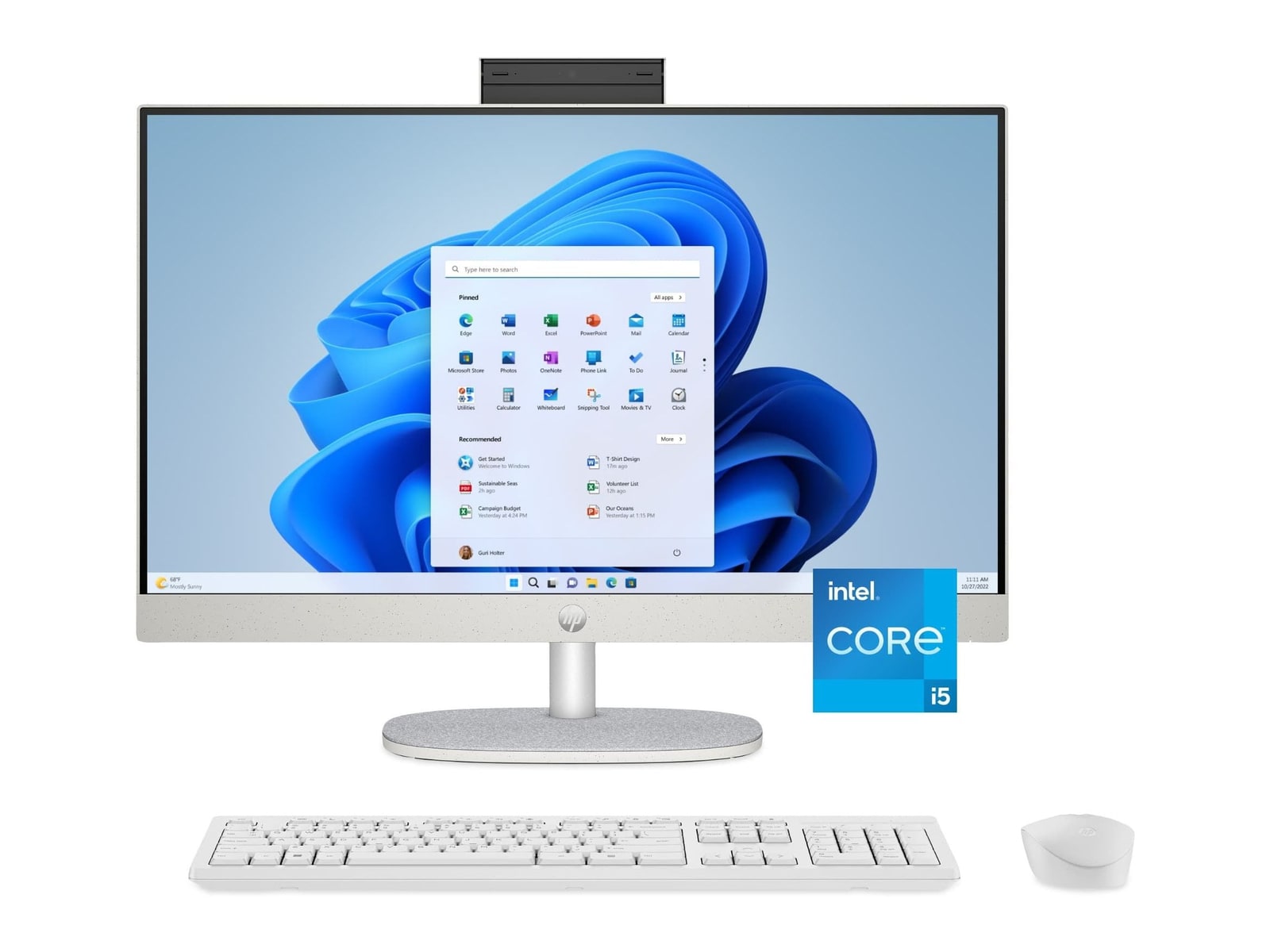 HP - 24-cr0034 23.8" - Intel 13th Generation Core i5 1334U chip - 8GB Memory - 512GB SSD - Shell White
