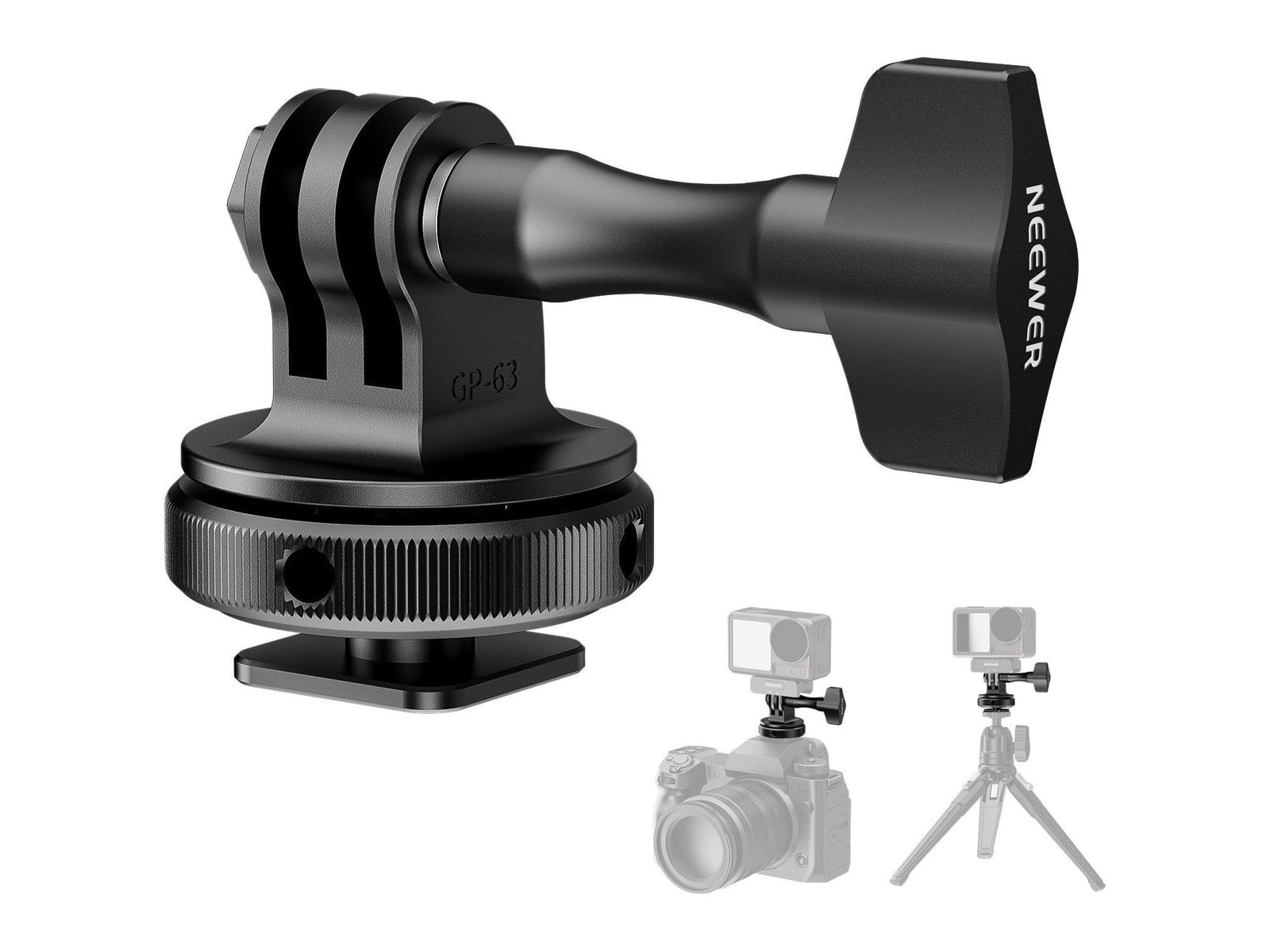 Neewer - GP-63 Cold Shoe Mount Adapter For Action Camera Camera Accessories