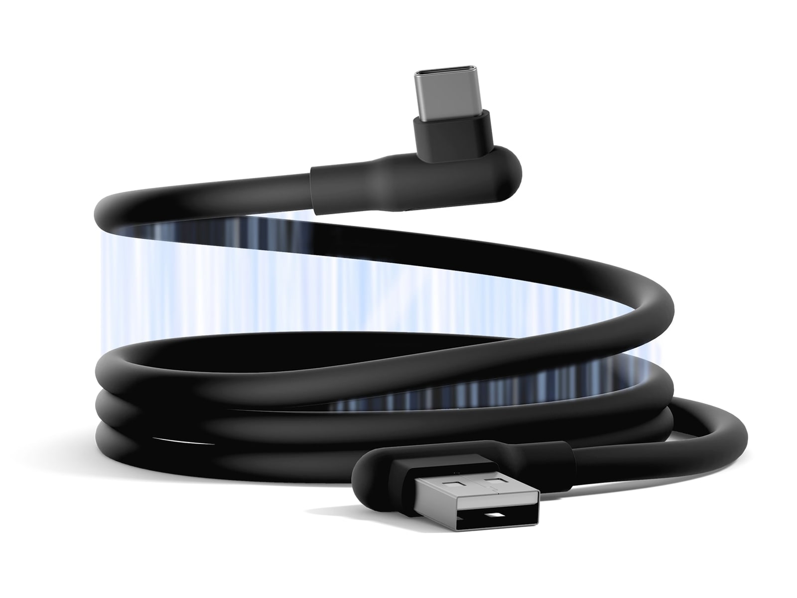 Cygnett - DriveSync Right Angle USB-C to USB-A Magnetic Cable - 70CM - Black Charging Cables