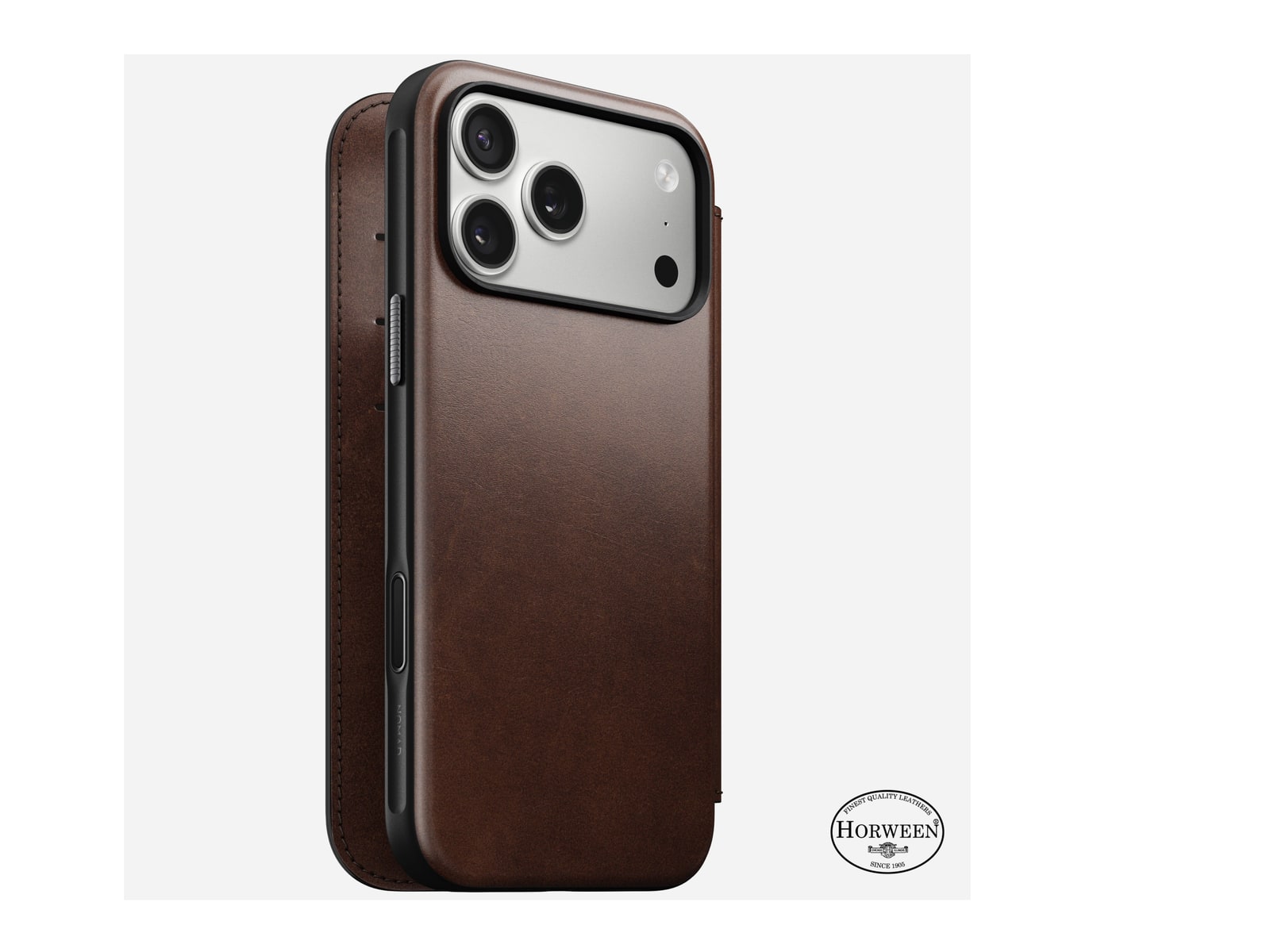 Nomad - Modern Leather Folio - iPhone 17 Pro Max - Rustic Brown