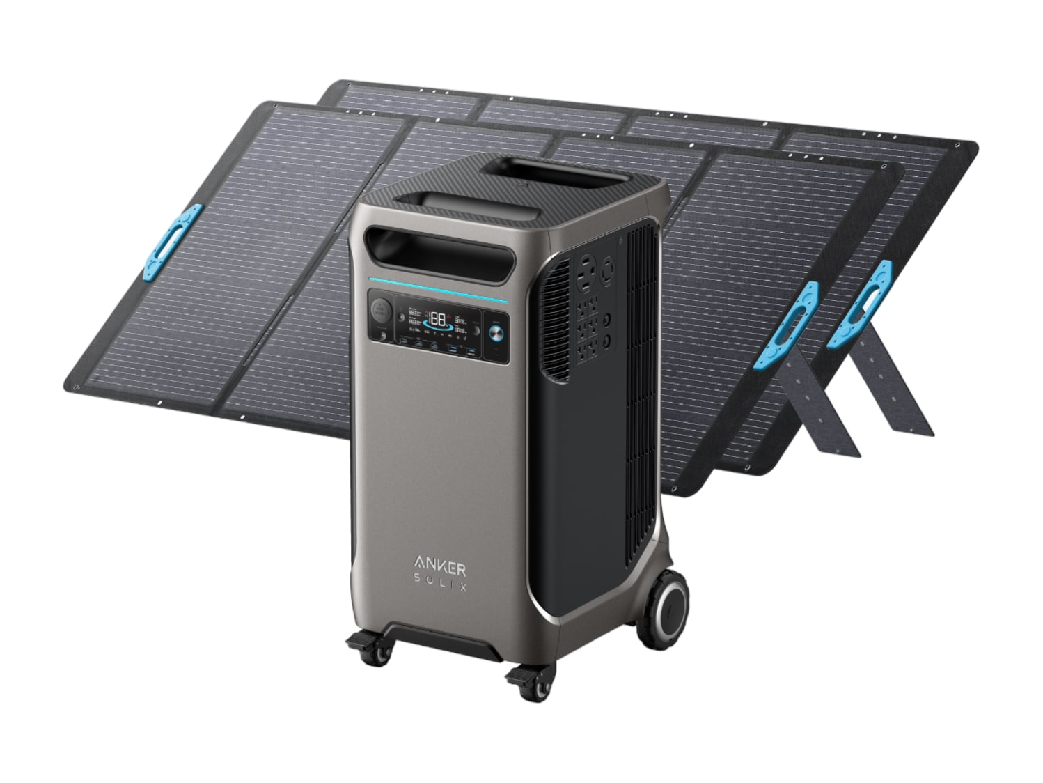 Anker - SOLIX F3800 with 2x 400W Portable Solar Panel 3840Wh Portable Power Stations