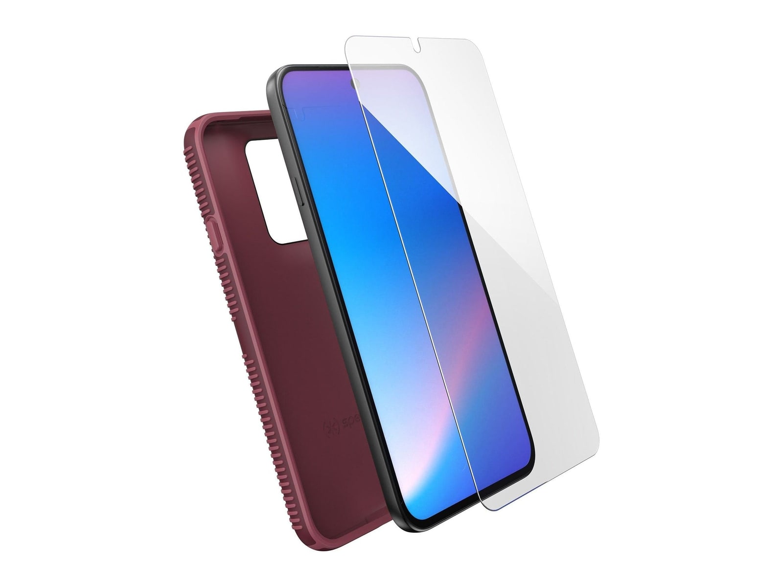 Speck - IMPACTHERO Grip + Tempered Glass - moto edge (2026) - Rusty Red/Currant Red