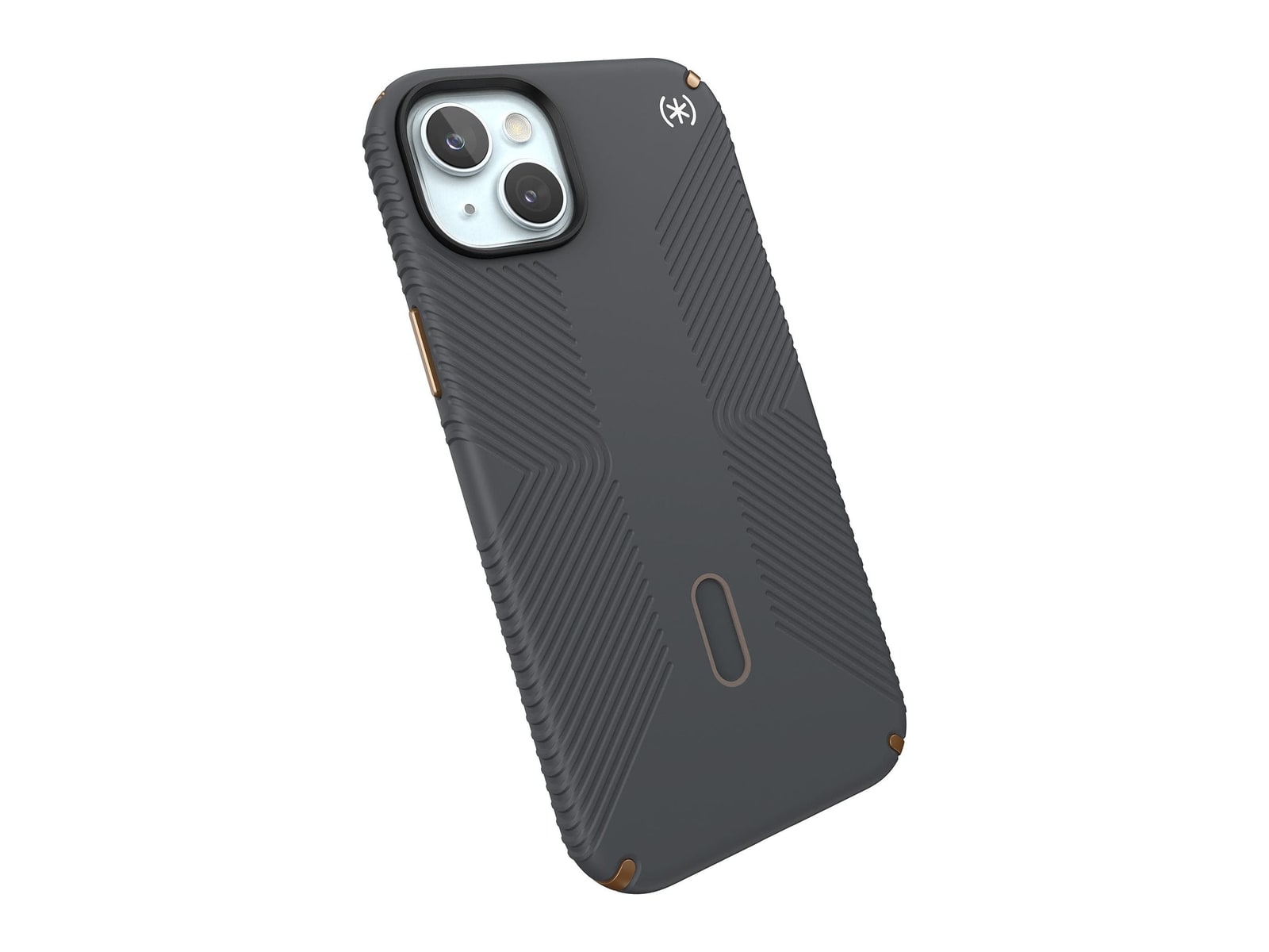 Speck - Presidio2 Grip MagSafe with ClickLock - iPhone 15 Plus - Charcoal Grey/Cool Bronze
