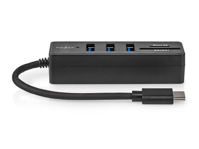 Nedis - CCGB64250BK01 5-in-1 USB-C Hub with Card Reader USB Hubs - Black