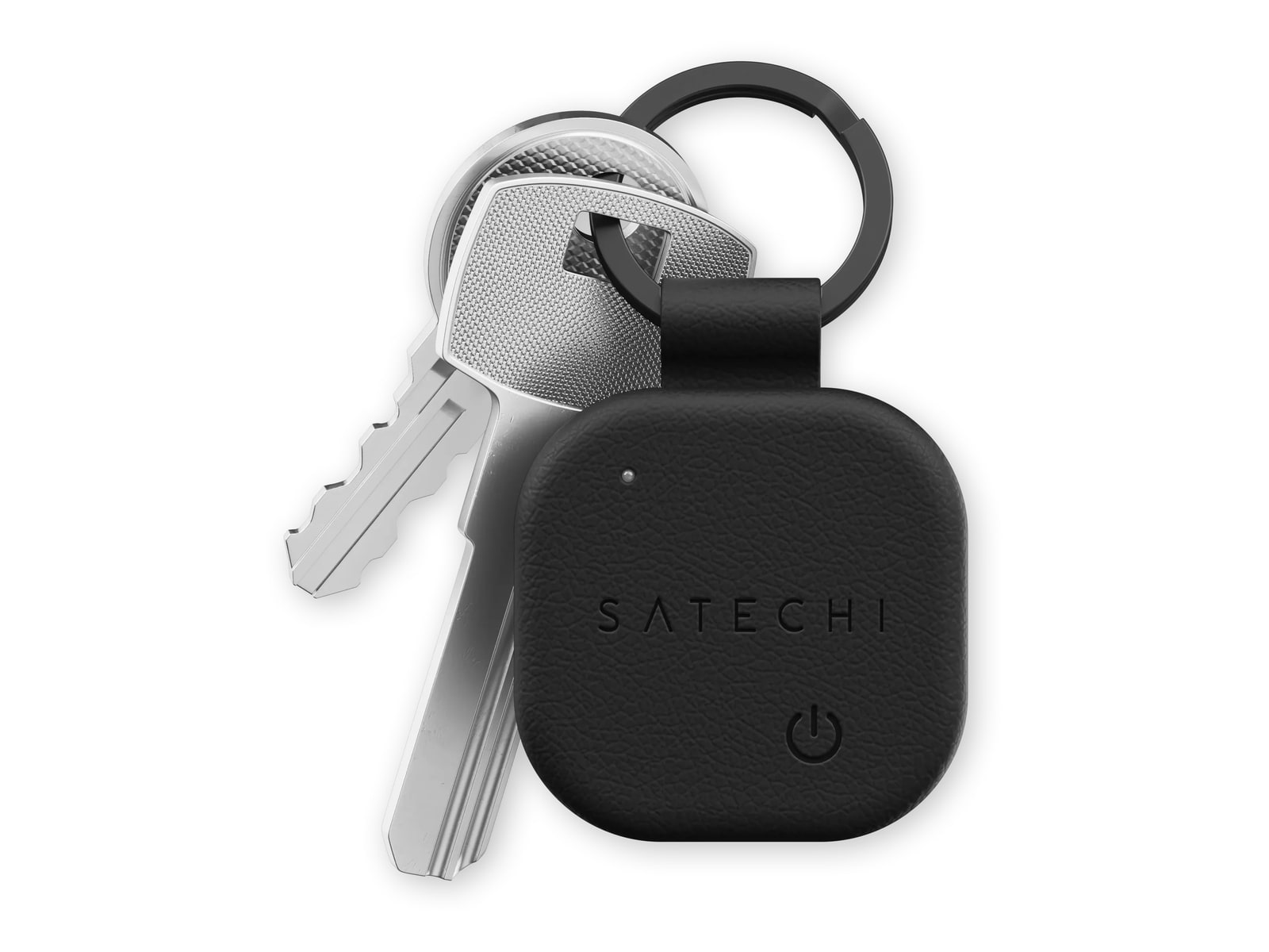 Satechi - Vegan-Leather FindAll Keychain Bluetooth Trackers - Black