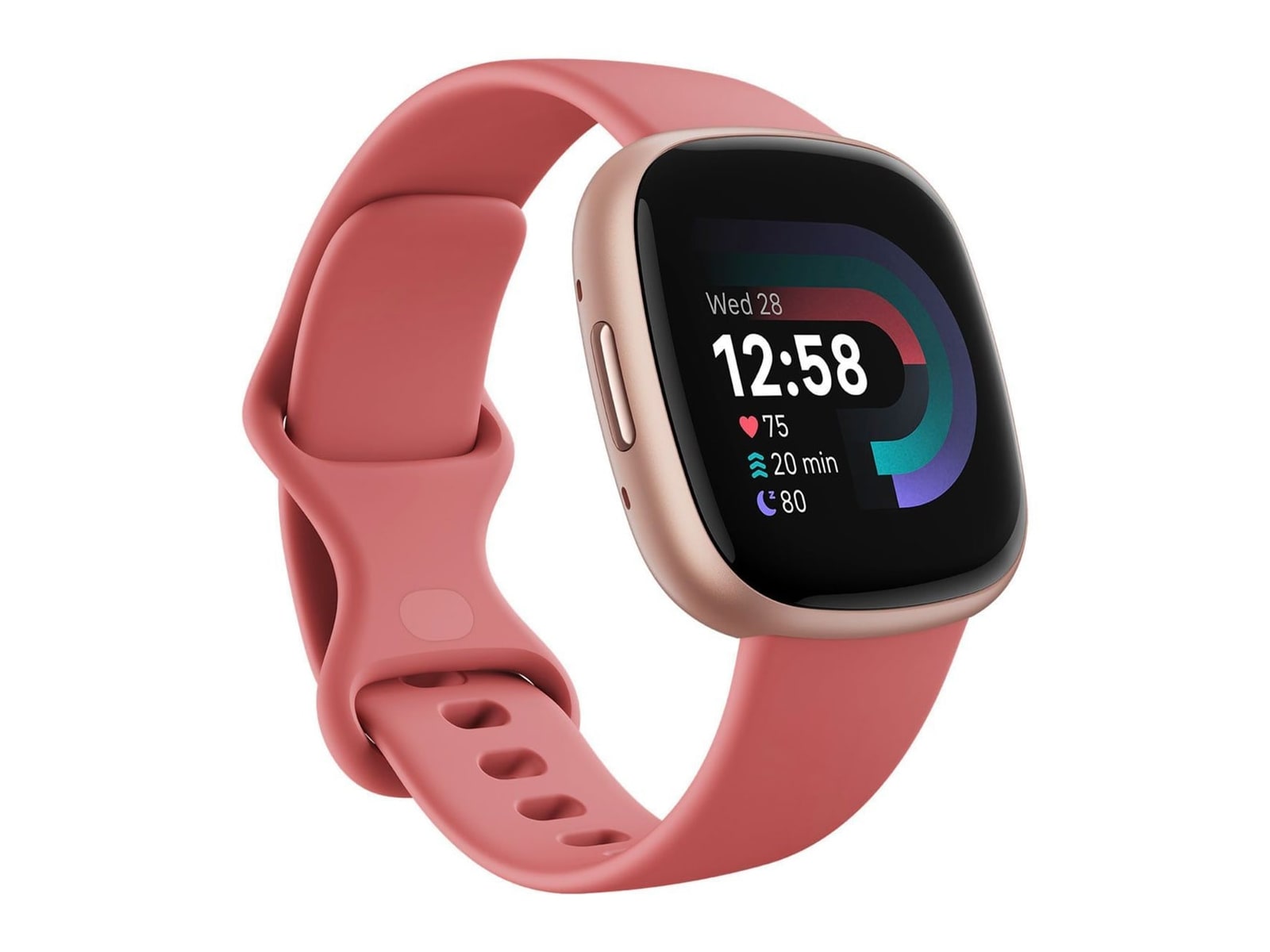 Fitbit - Versa 4 Copper Rose Aluminum Pink Sand Strap Smart Watches - Pink
