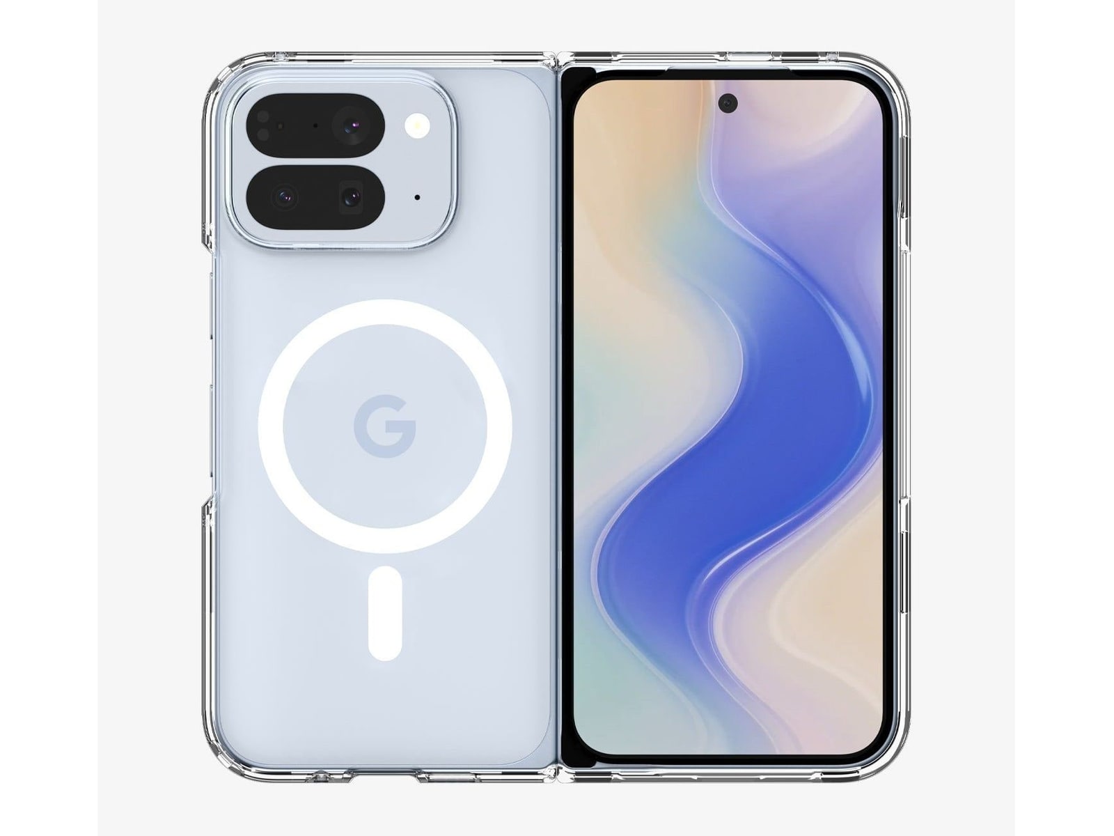 Spigen - Ultra Hybrid Metal Ring (Mag Fit) - Pixel 10 Pro Fold - Clear White