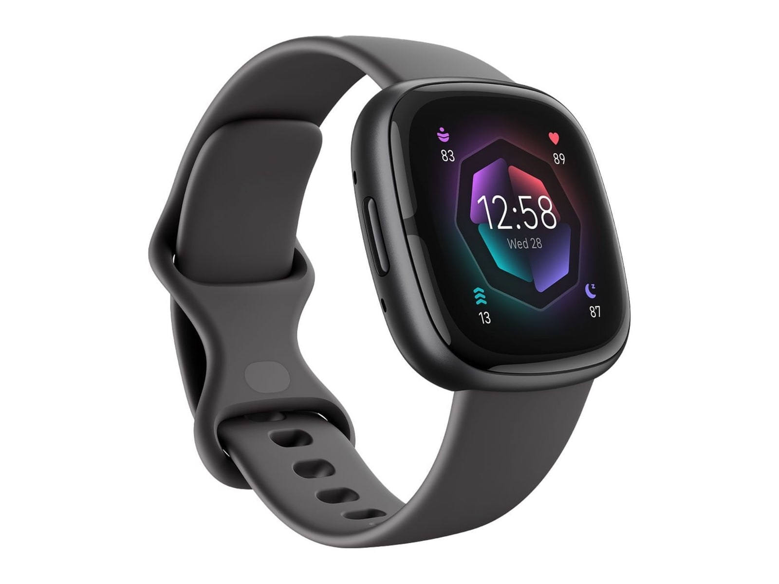 Fitbit - Sense 2 Graphite Aluminum Shadow Grey Strap Smart Watches - Gray