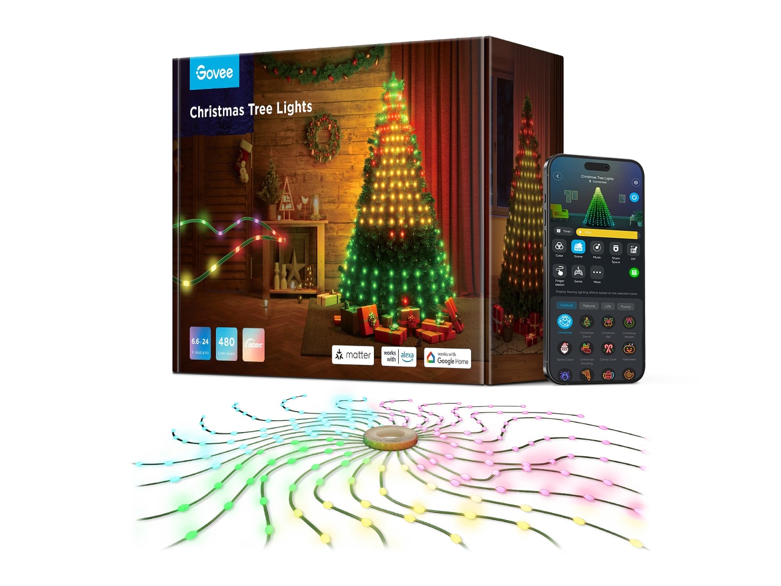Govee - Christmas Tree Lights Smart Lighting