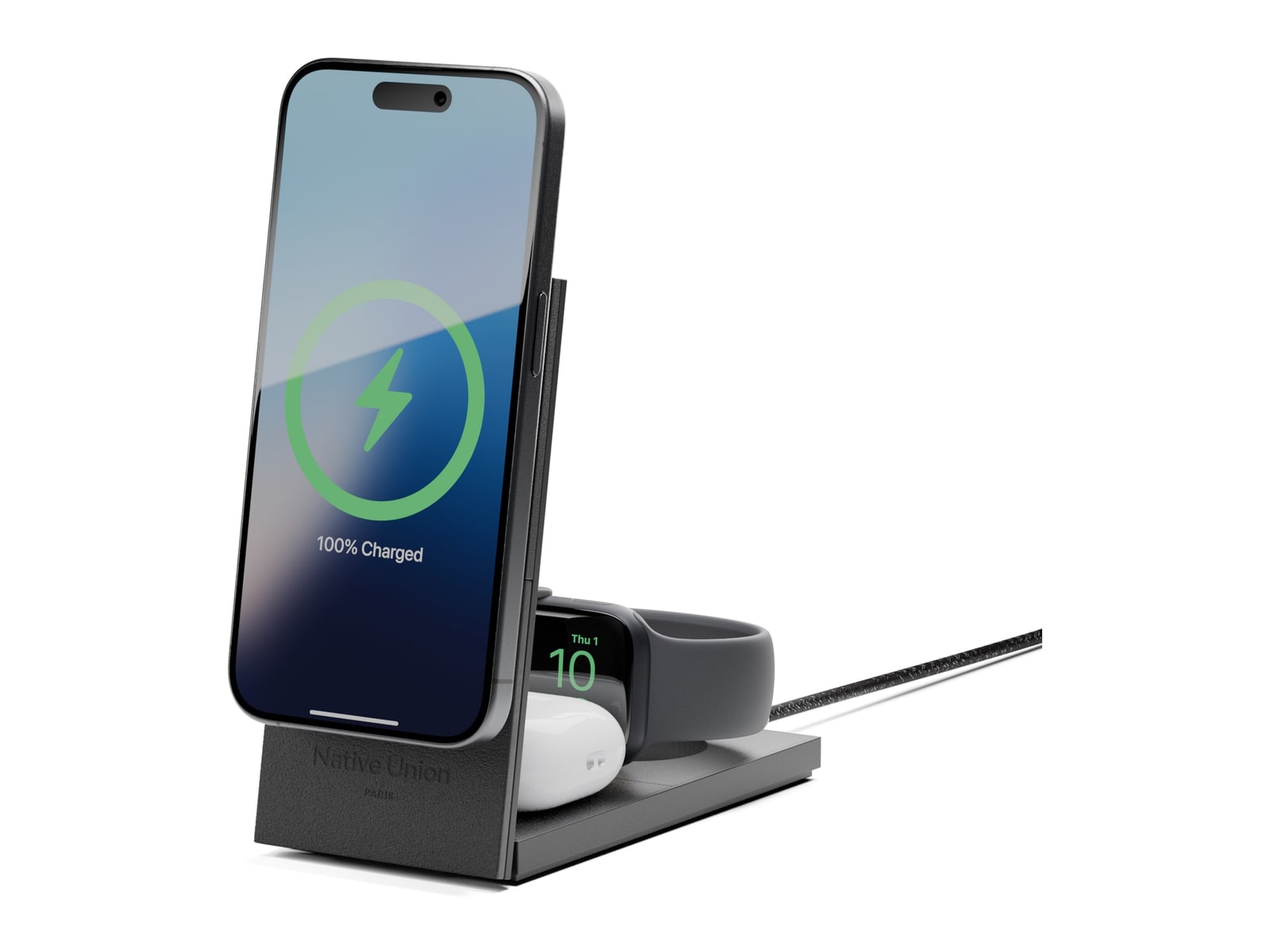 Native Union - Rise 3-in-1 Magnetic Wireless Charger Black Wireless Chargers