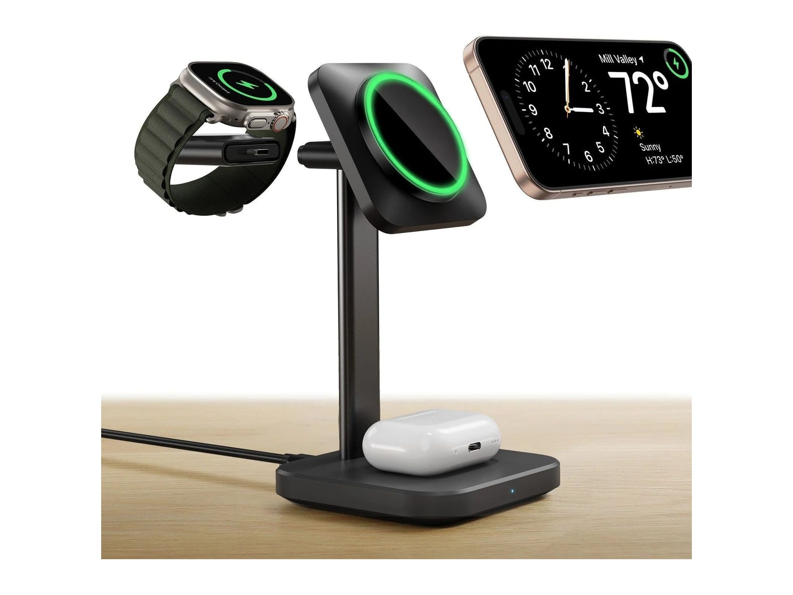 ESR - 3-in-1 Magnetic Charging Station (15W) - Black Wireless Chargers