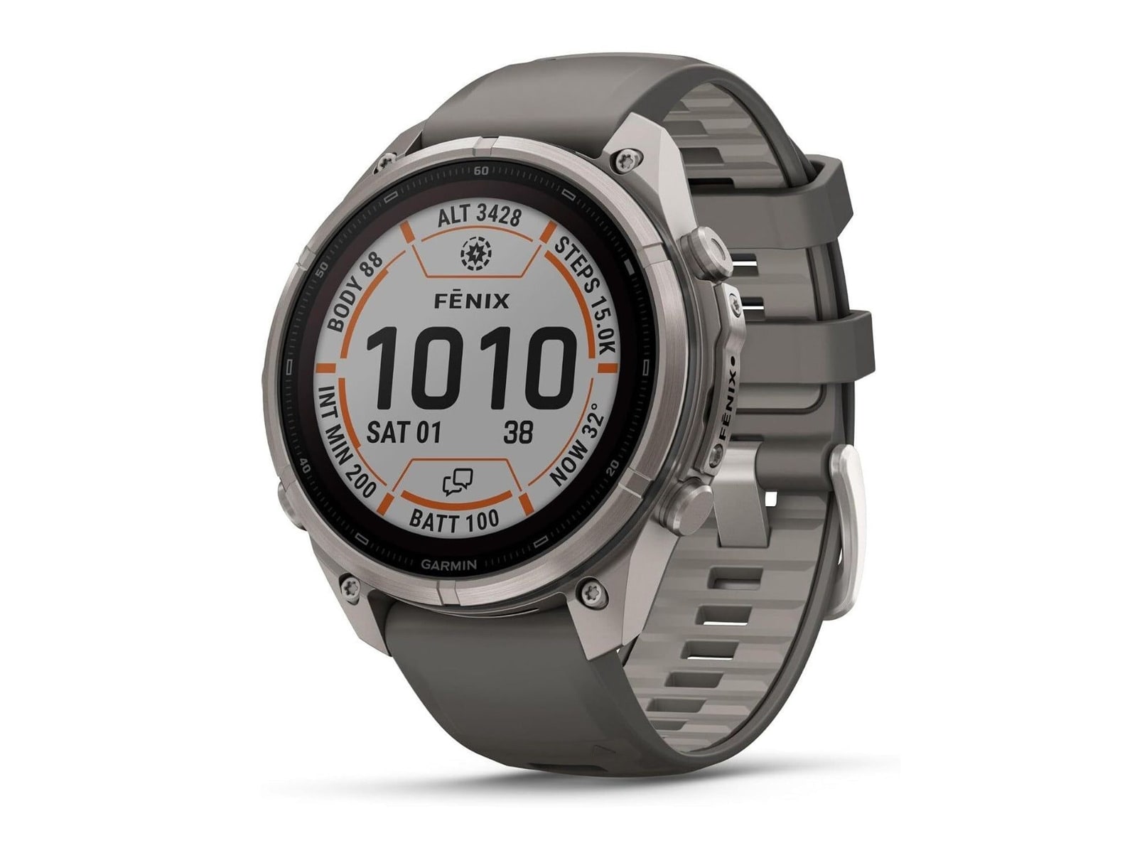 Garmin - fenix 9 Pro 51mm Solar GPS (Titanium, Pebble Gray/Silver Gray) Smart Watches - Gray