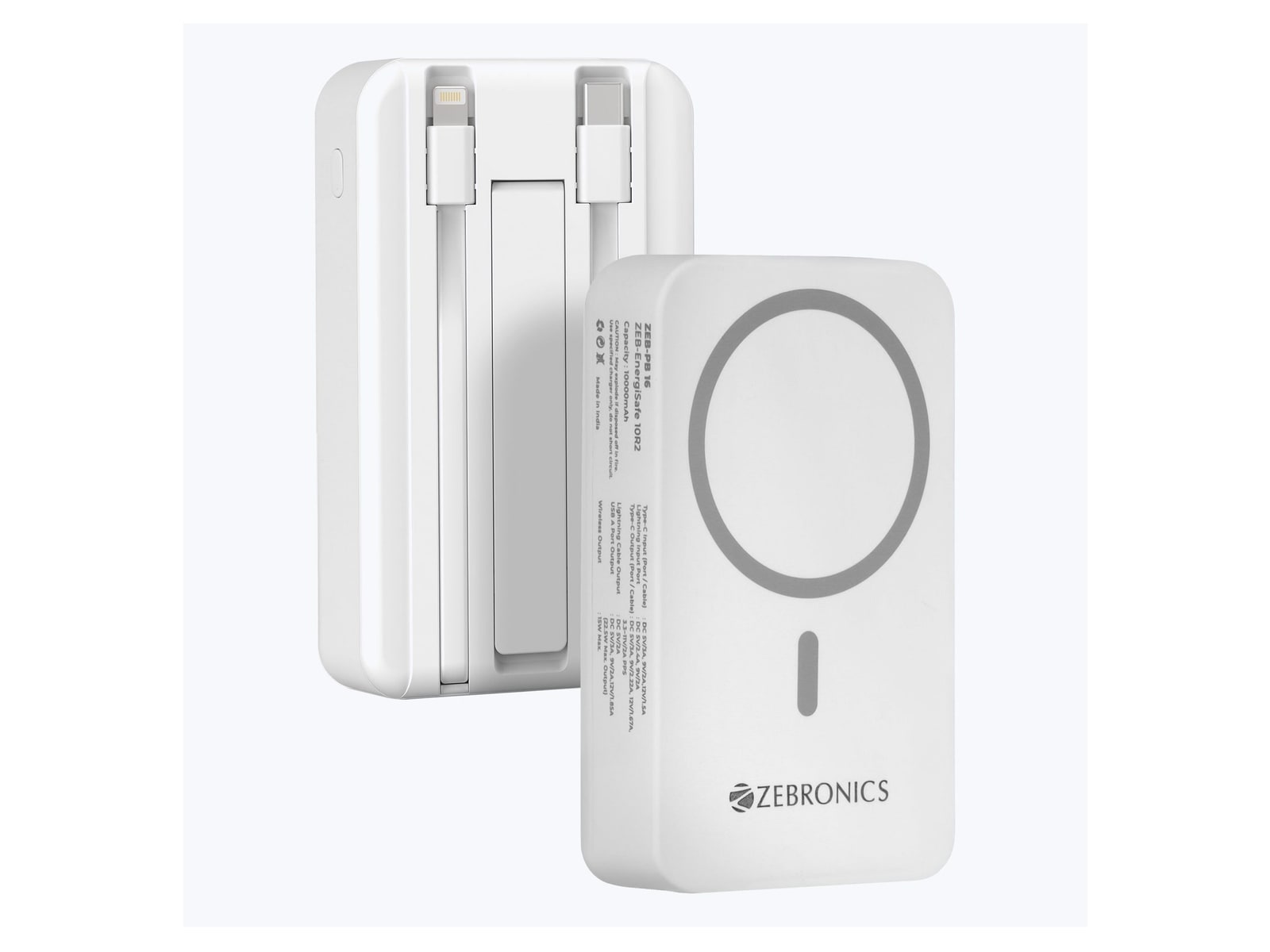 Zebronics - Zeb EnergiSafe 10R2 White Power Banks