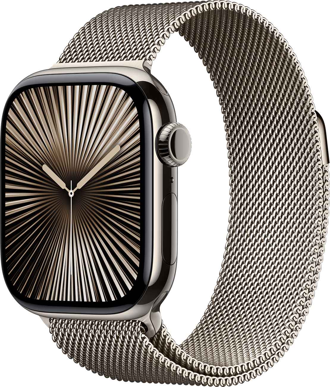 Apple - Apple Watch Series 10 (GPS + Cellular) 42mm Natural Titanium Case with Natural Milanese Loop - Natural Titanium