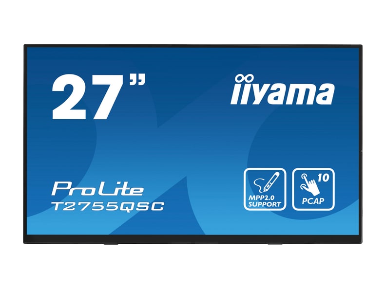 iiyama - 27" ProLite T2755QSC-B1 QHD 75Hz Touch Screen Monitors - Black