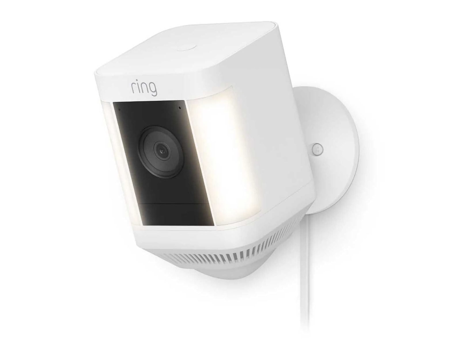 Ring - Spotlight Cam Plus White Plug-In Security Camera Security Cameras