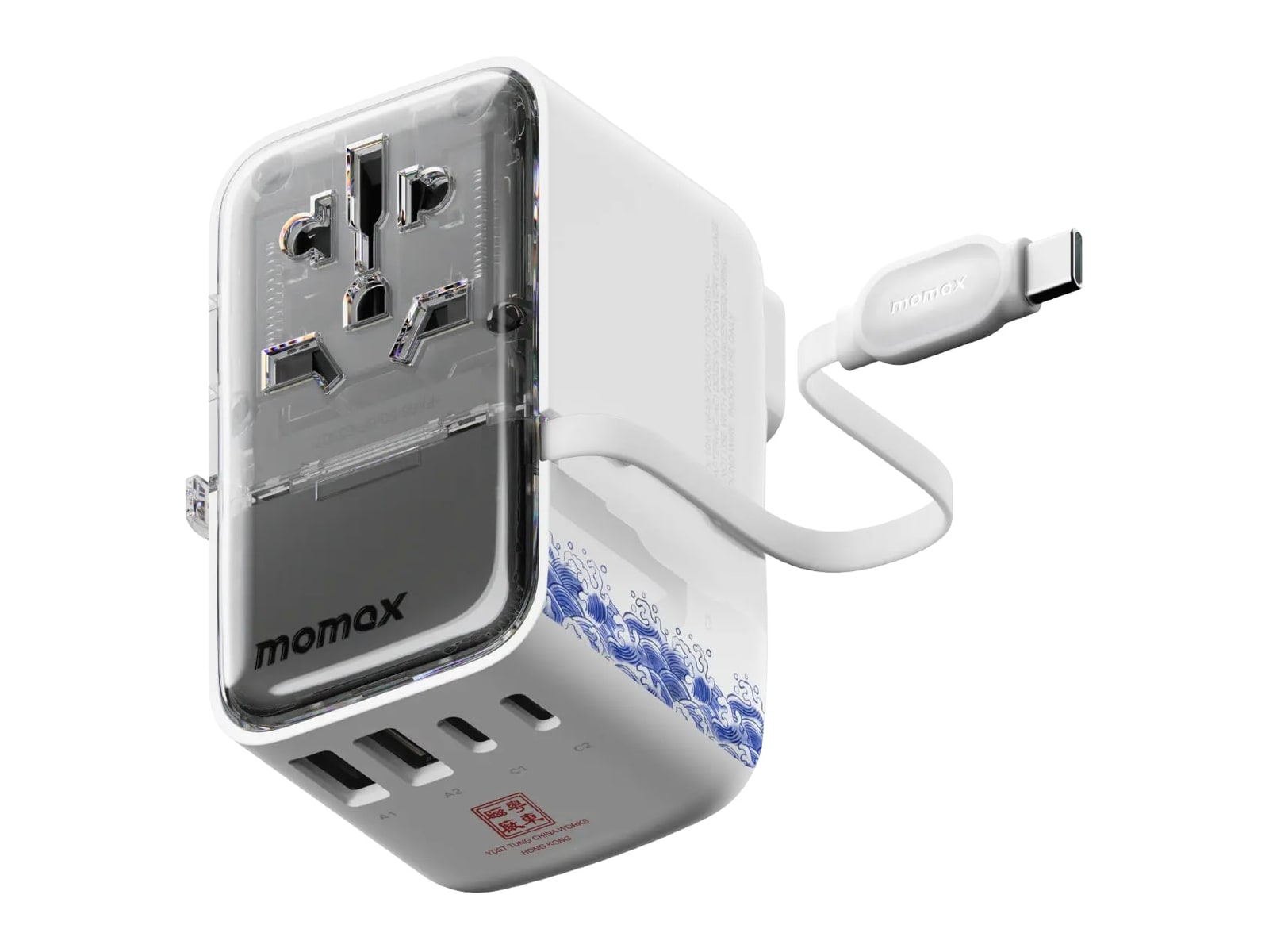 MOMAX - 1-World+ Flow 4-Port Travel Charger Yuet Tung White Wall Chargers