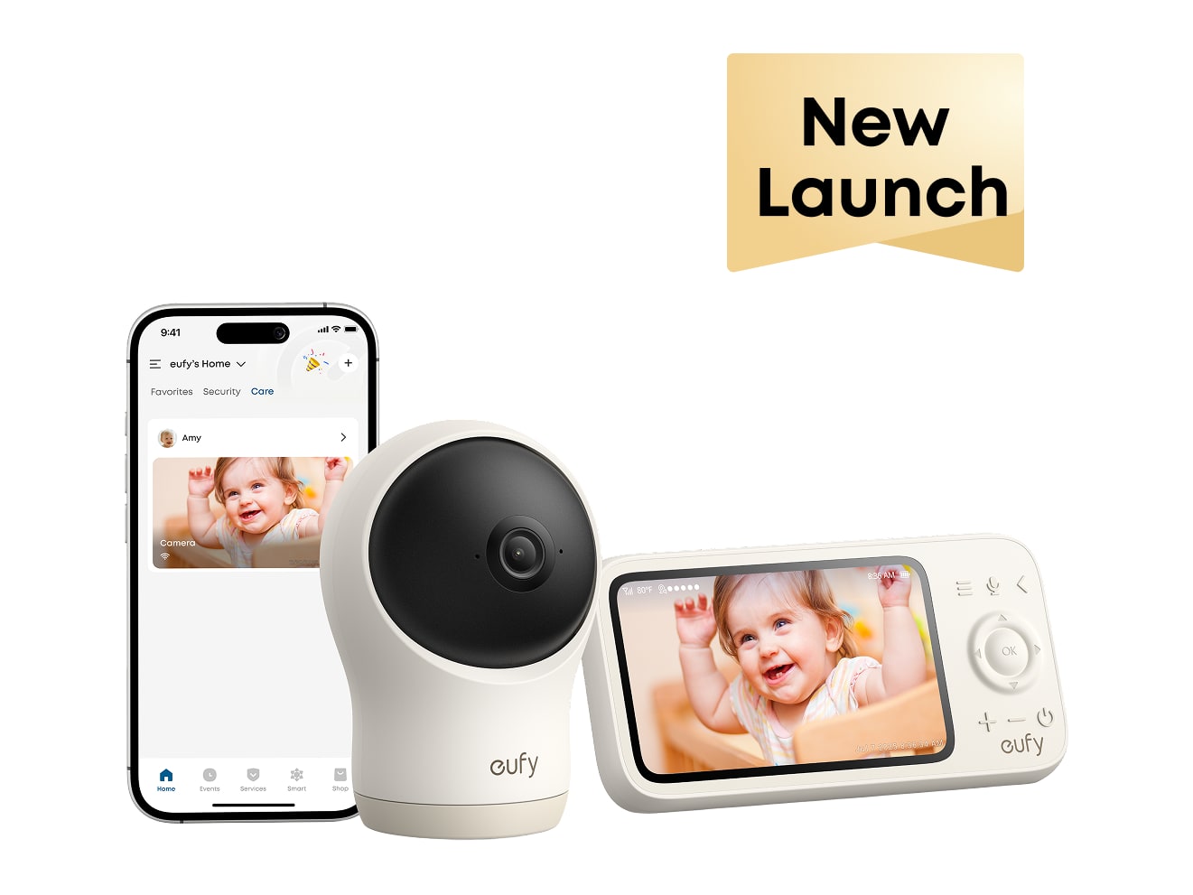 Eufy - C10 4.5" Smart Video Baby Monitor with 2K Pan-Tilt Camera Baby Monitors