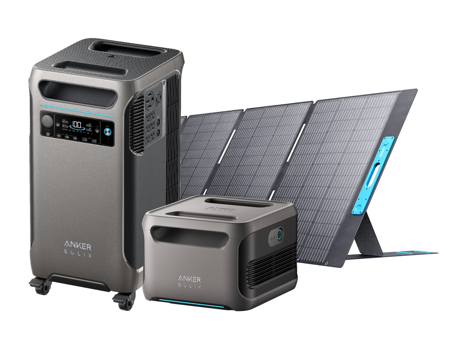 Anker - SOLIX F3800 with Expansion Battery and 400W Portable Solar Panel 7680Wh Portable Power Stations