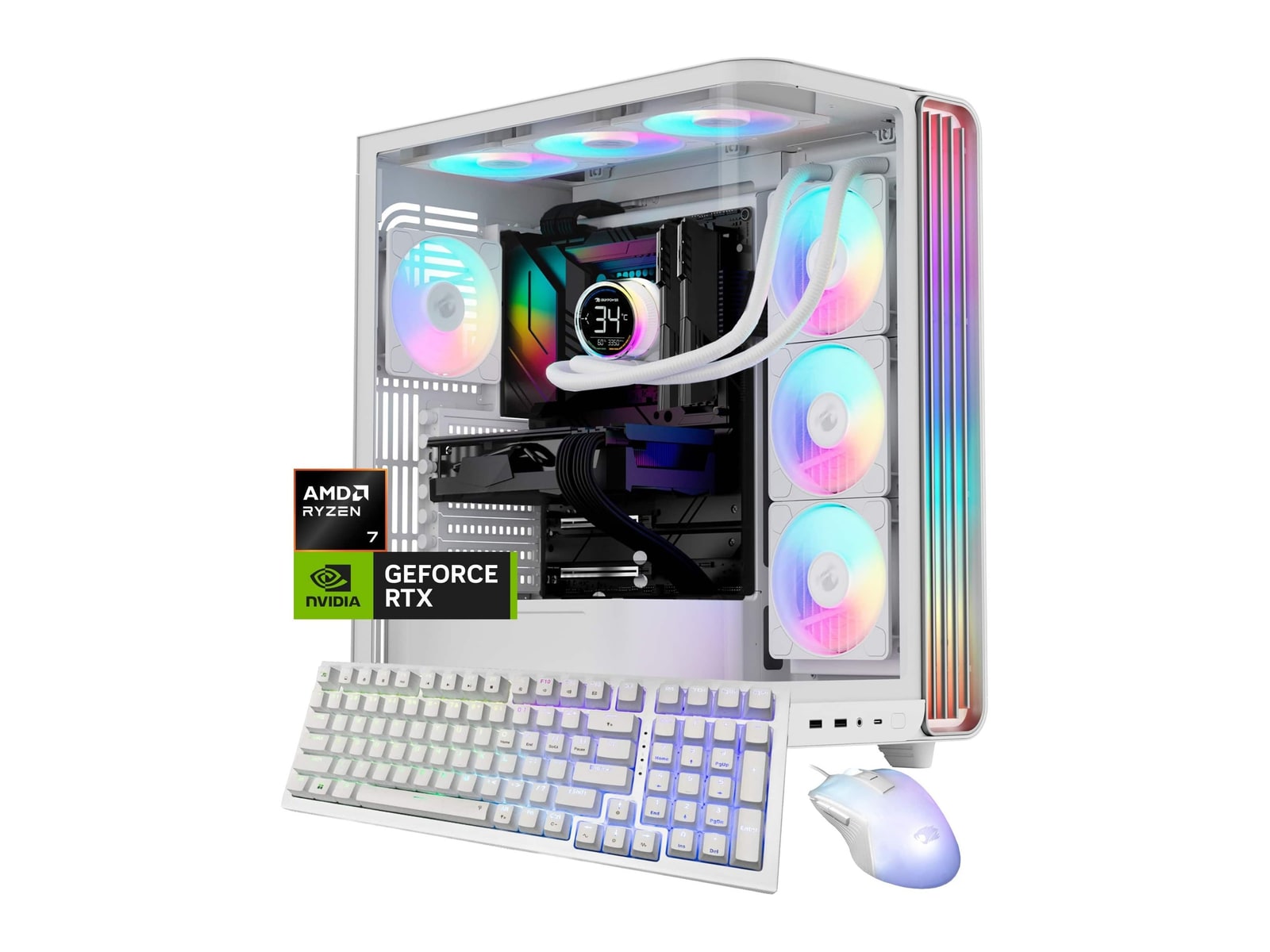 iBUYPOWER - Trace TWRA7N57T01 - AMD Ryzen 7 9800X3D chip - 32GB Memory - 2TB SSD - White