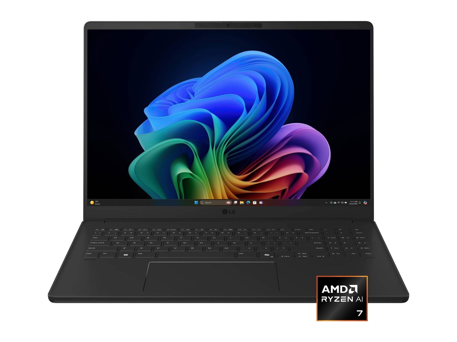 LG - gram Book 16U55U-H.AU77U3 16" - AMD Ryzen AI 7 445 chip - 16GB Memory - 1TB SSD - Titan Black