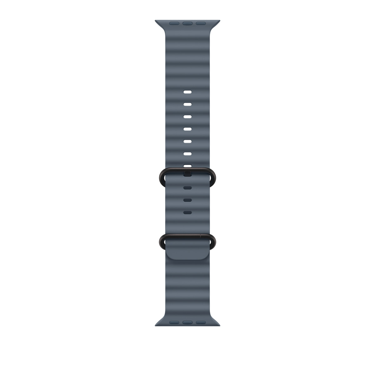 Apple - Apple Watch Ocean Band - 49mm - Black Titanium Finish - Anchor Blue