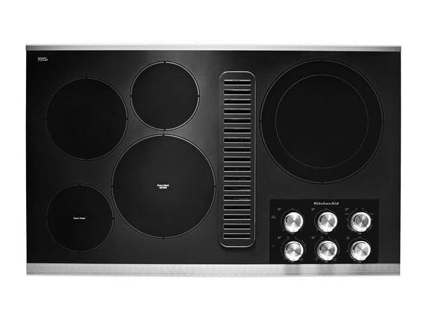 KitchenAid - 36" Stainless Steel Electric Downdraft Cooktop With 5 Elements Cooktops
