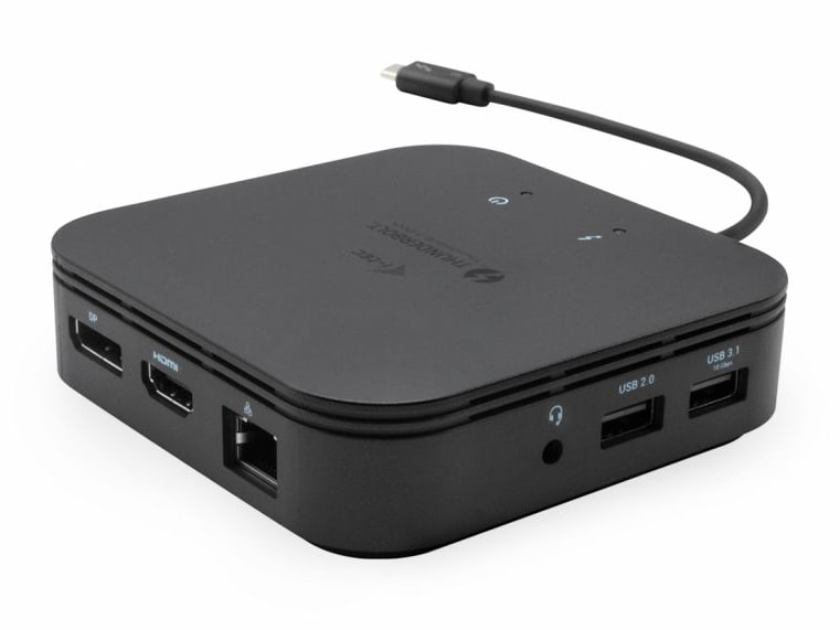 i-tec - Thunderbolt 3 Travel Dual 4K with 77W Charger Docking Stations - Black