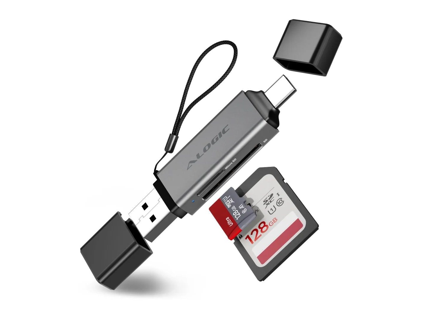 ALOGIC - Flash Mini 2-in-1 USB-C/USB-A Card Reader USB Adapters
