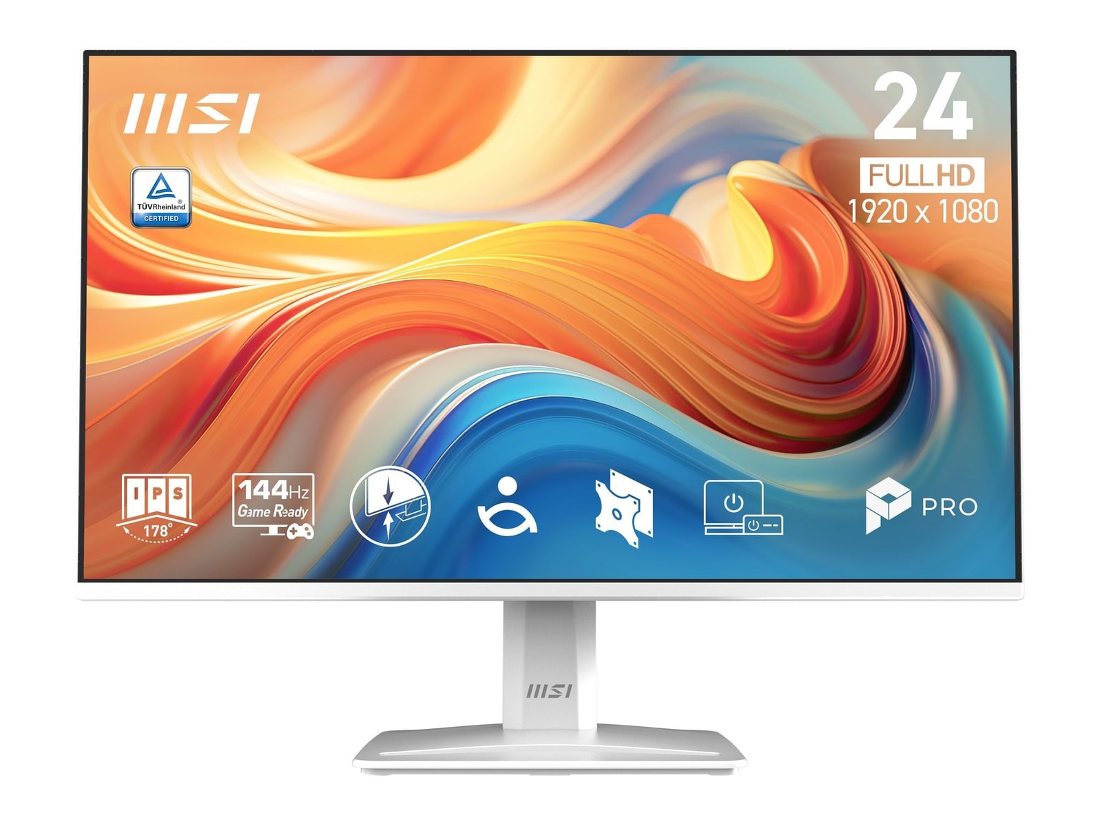 MSI - 23.8" PRO MP243W E14 Full HD 144Hz Professional Monitors - White