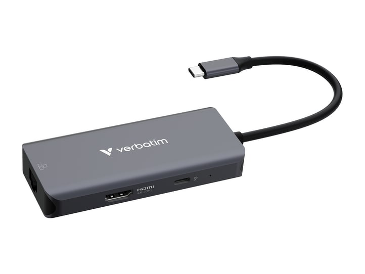 Verbatim - USB-C Essentials Multiport Hub 32157 6-Port Ethernet USB Hubs - Silver