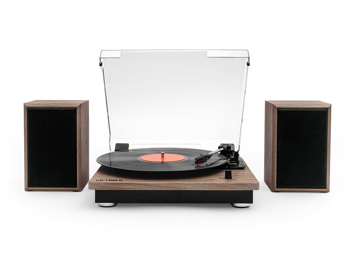 Victrola - Montauk Bluetooth Turntables & CD Players - Farmhouse Walnut