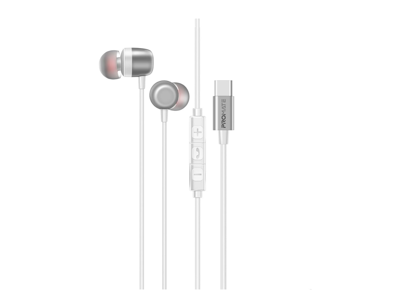 Promate - Silken-ENC In-Ear Headphones - White