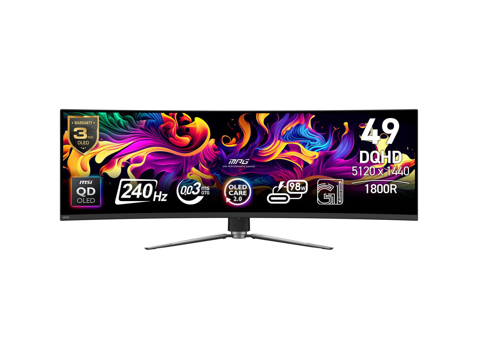 MSI - 49" MPG 491CQPXDE QD-OLED DQHD 240Hz Ultrawide Monitors