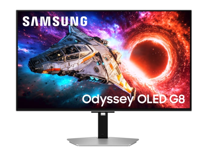Samsung - 32" Odyssey OLED G8 G80SH 4K UHD 240Hz OLED Monitors - Silver