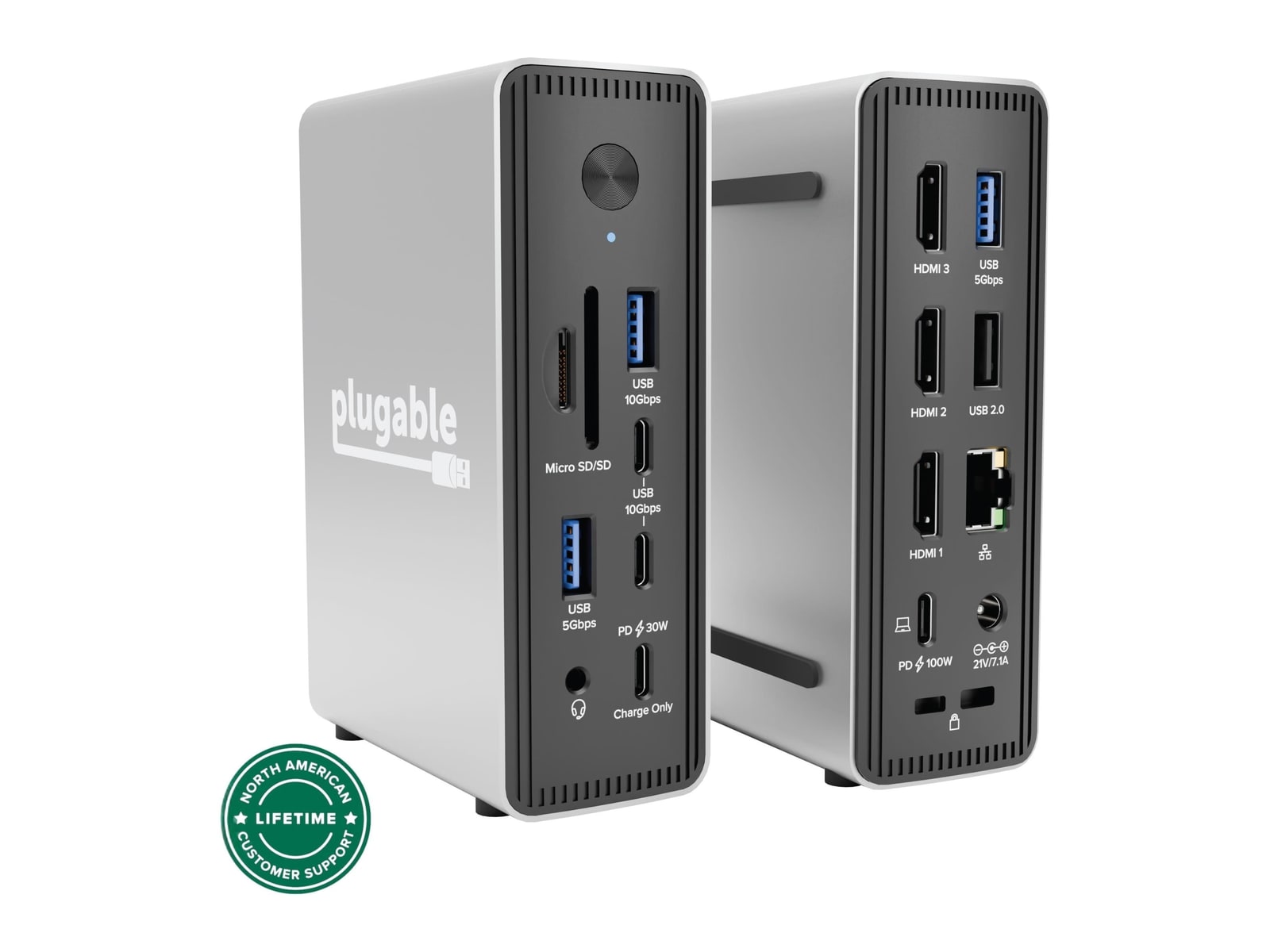Plugable - USB-C Triple Monitor Docking Station for Windows Docking Stations