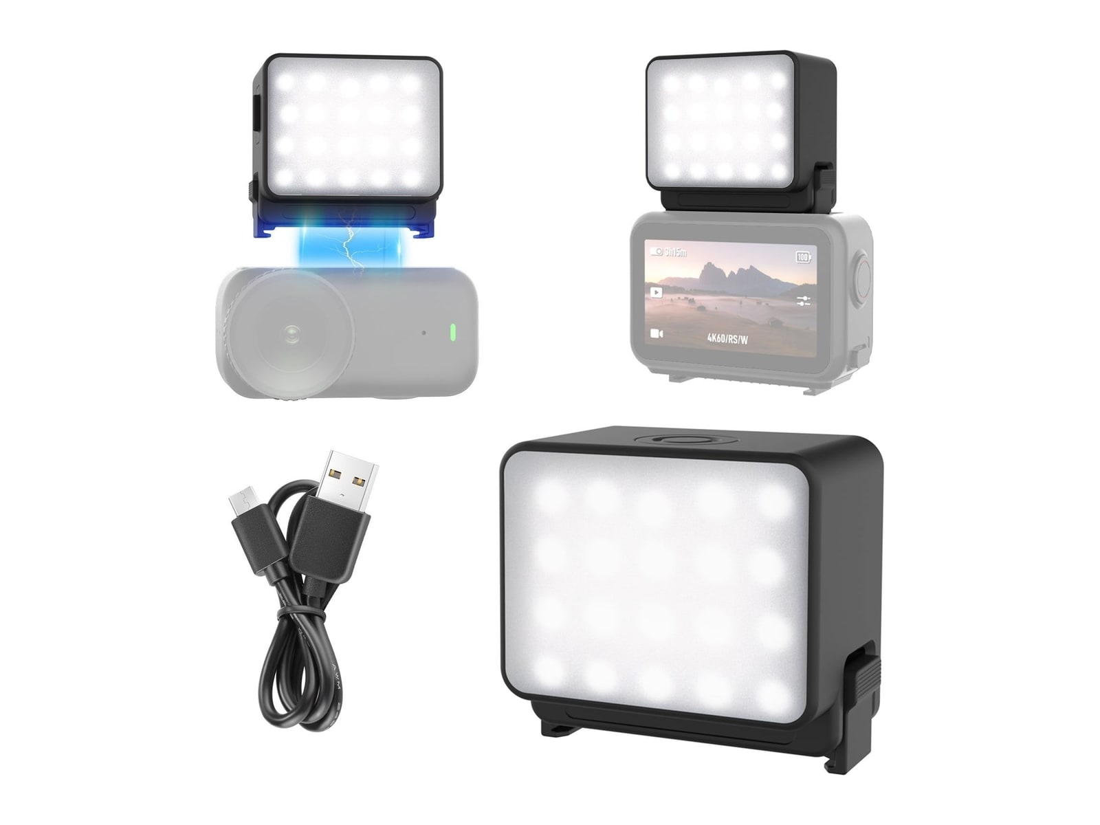Neewer - BASICS M28 Magnetic Vlogging Light For DJI Osmo Nano/Action 6 Camera Accessories