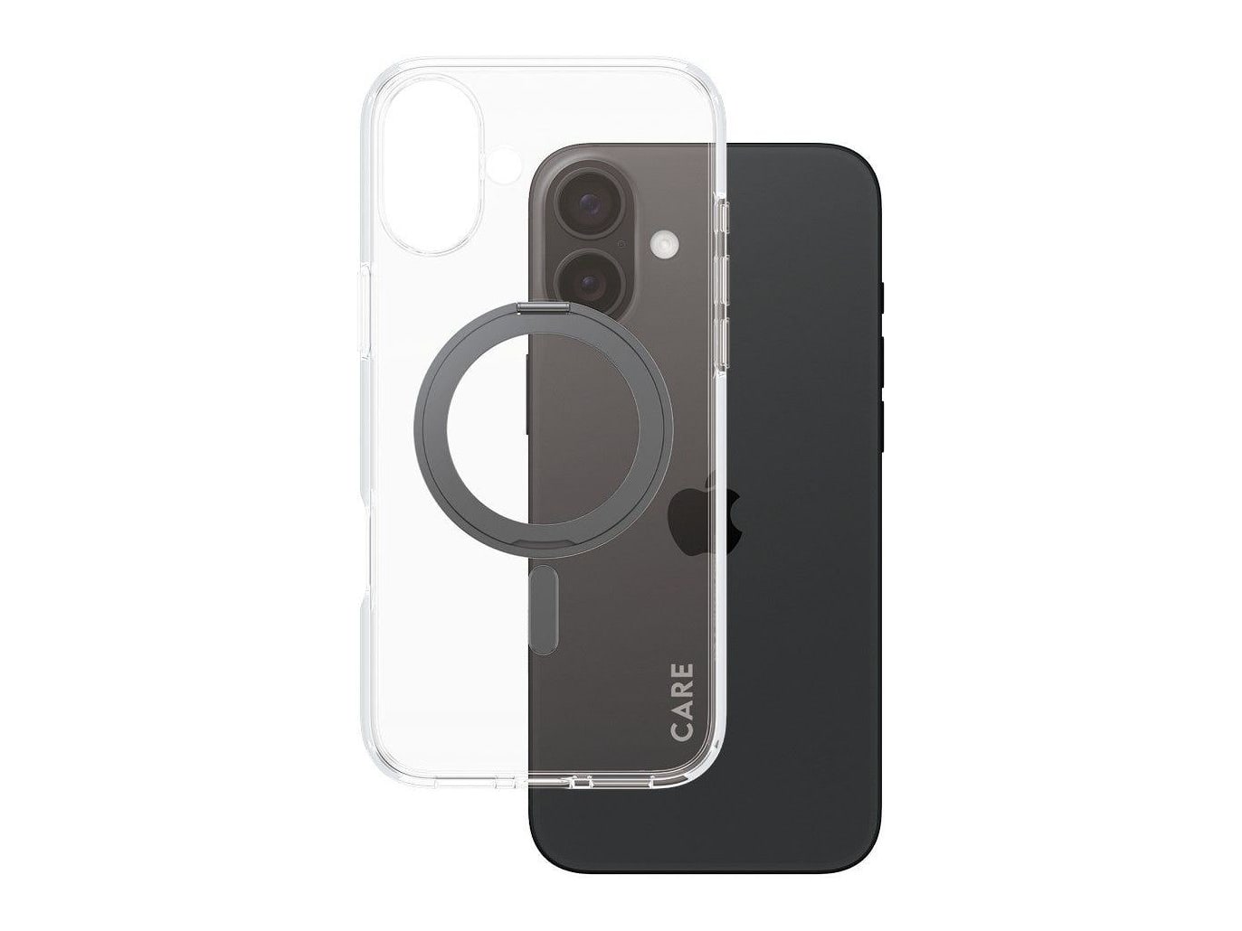 PanzerGlass - CARE Case Transparent w. Black Kickstand & MagSafe iPhone 16 Plus