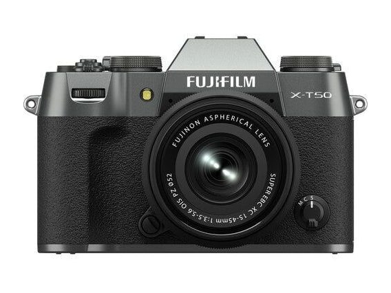 Fujifilm - X-T50 40.2 MP Mirrorless Cameras XC15-45mm Lens Kit - Charcoal Silver