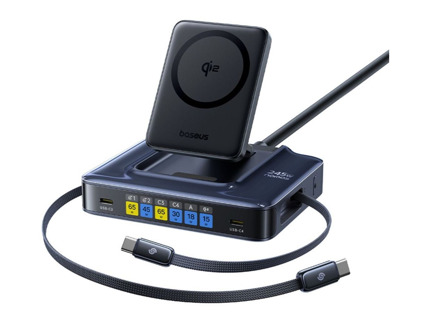 Baseus - Nomos NH21 6-in-1 Desktop Charging Station 245W Wall Chargers